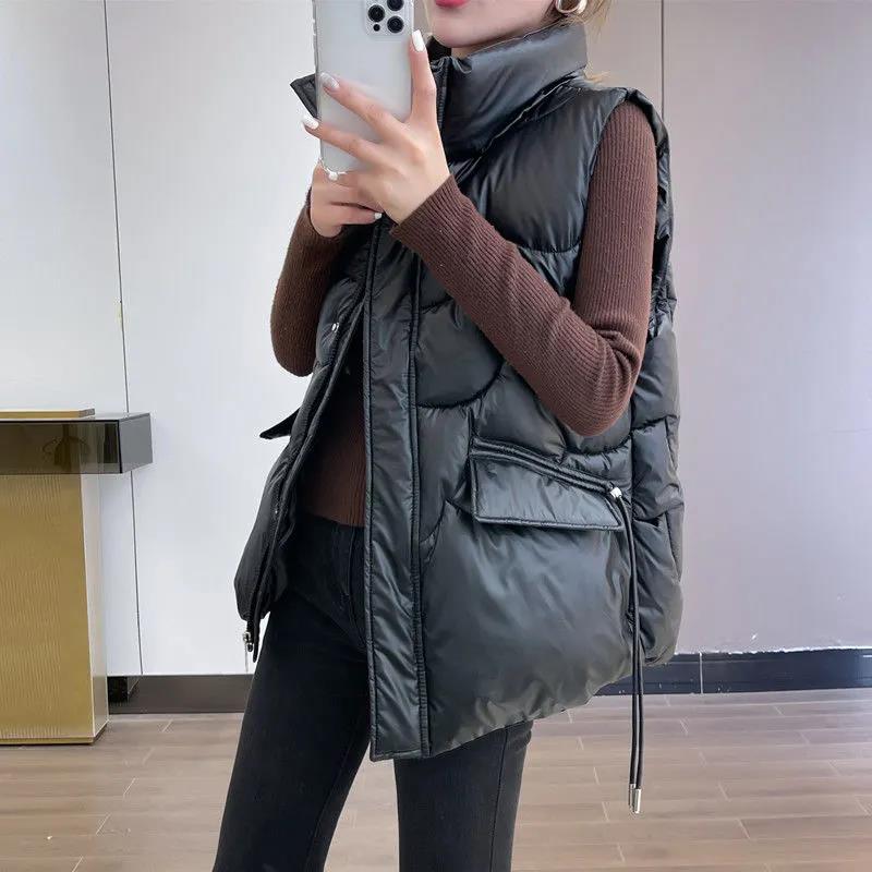 Cold-proof Vest Women's Down Cotton Regular Style Autumn and Winter Loose and Thick All-match Coat