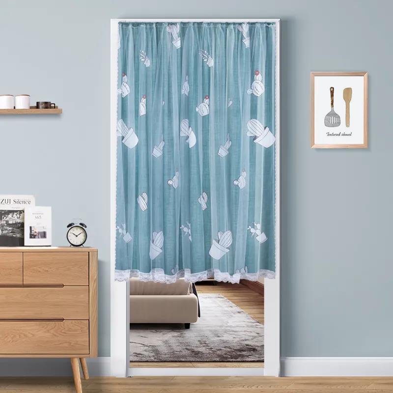 Fabric Door Curtain Velcro, Household Sanitary Partition Curtain, Bedroom Windshield Kitchen Curtain, Toilet Curtain, Cute Girl Door Curtain