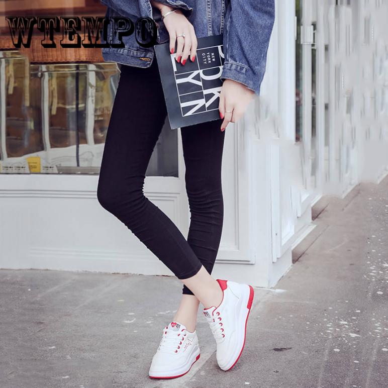 Brand Sneakers Women Comfort Casual Flat Shoes Leather Classic Lace Up White Shoes