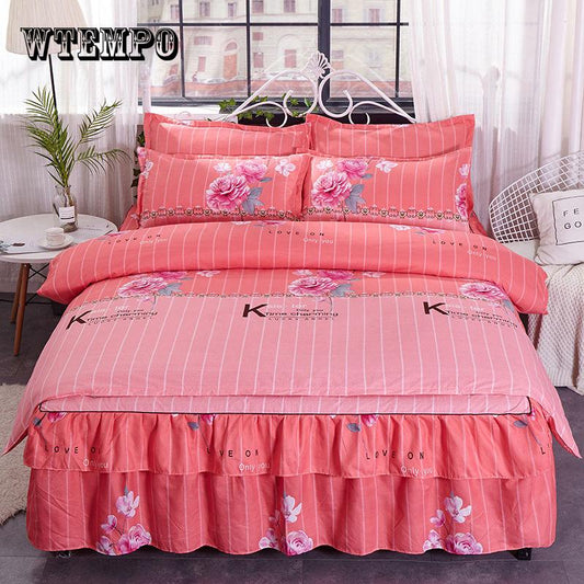 BrandNew Quilted Thick Bed Skirt Twin Queen size Bed set Bedsheet mattress cover Pad Double
