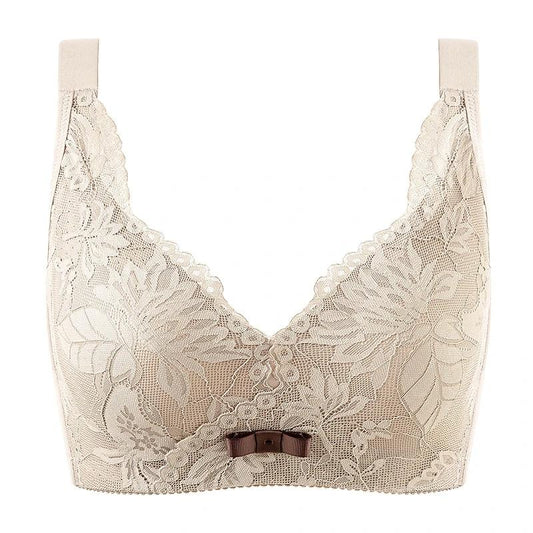 B C D Women's 3D Mask Cup Underwear No Rims Comfortable Full Cup for Big Breasts Female Sexy Lace Mesh Adjustable Brassiere Soft Thin Pad Top Bra