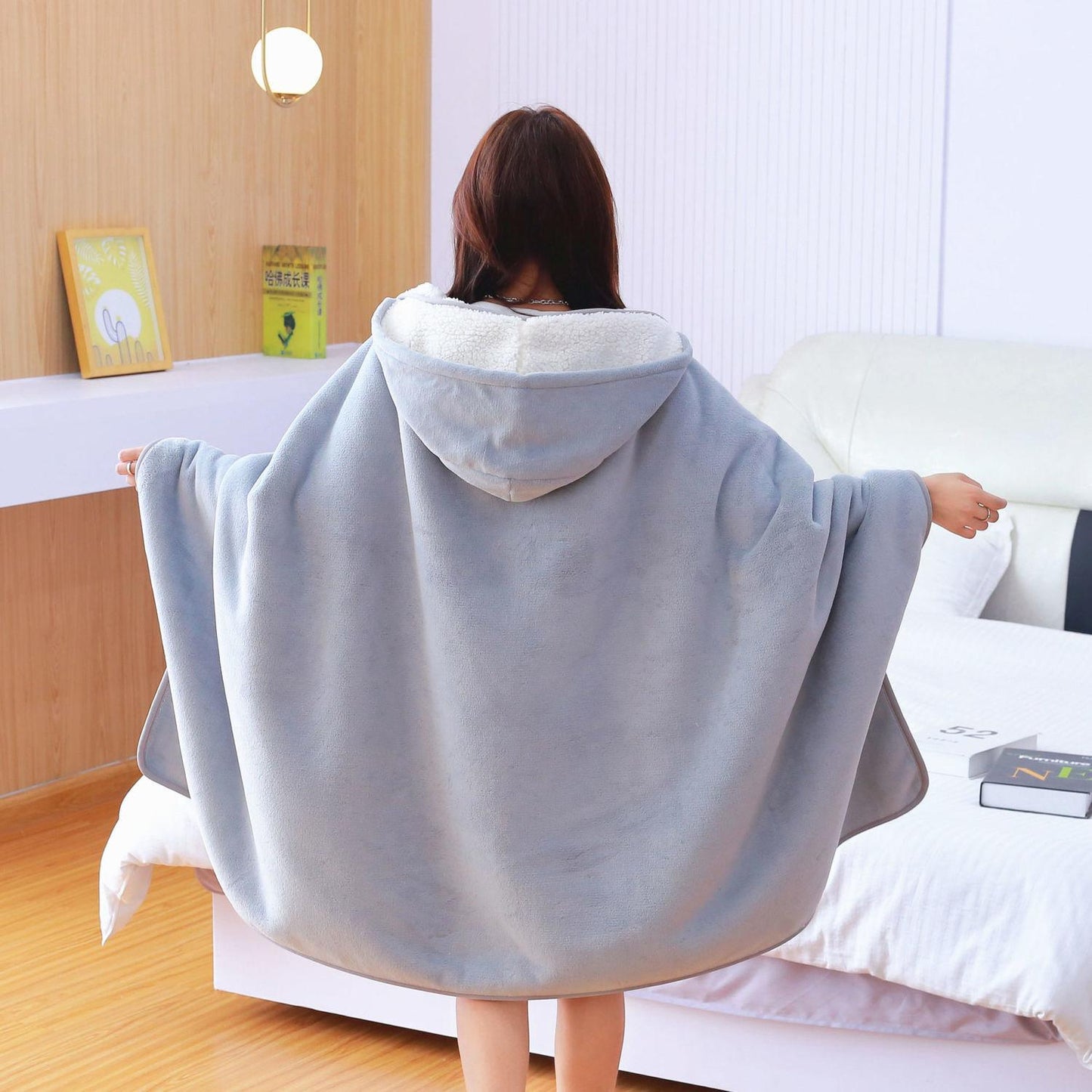 Blanket Siesta Blanket Blanket Winter Thickening Shawl Cloak Office Single Warmth Soft Blanket Double-sided Plus Velvet To Keep Warm and Breathable