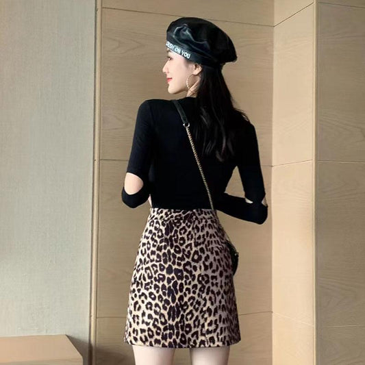 Woman Skirts Female Large Size A-line Skirt Summer High Waist Leopard Print Skirts Streetwear Mini Skirt Hip Skirt