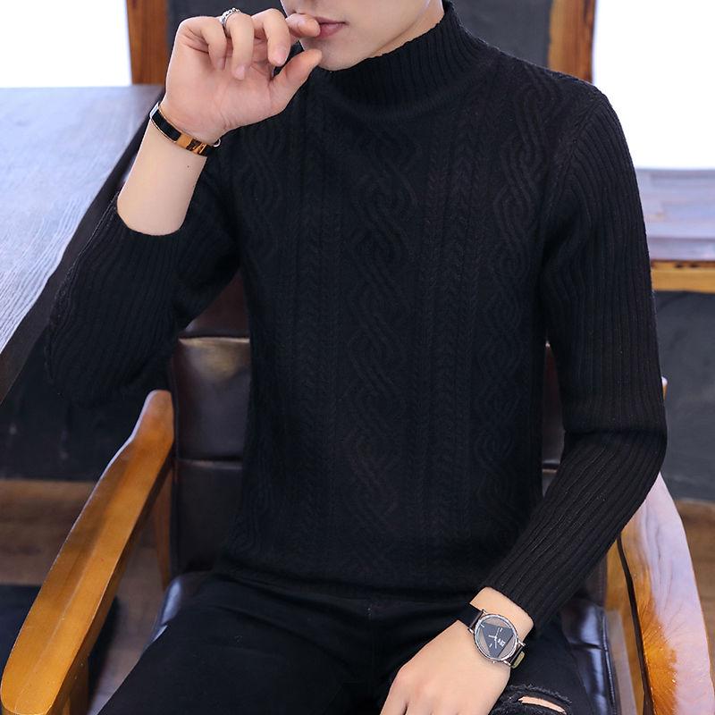 2019 Autumn Winter Warm Wool Sweaters Casual Turtleneck Pullovers Men Brand Slim Fit Sweater