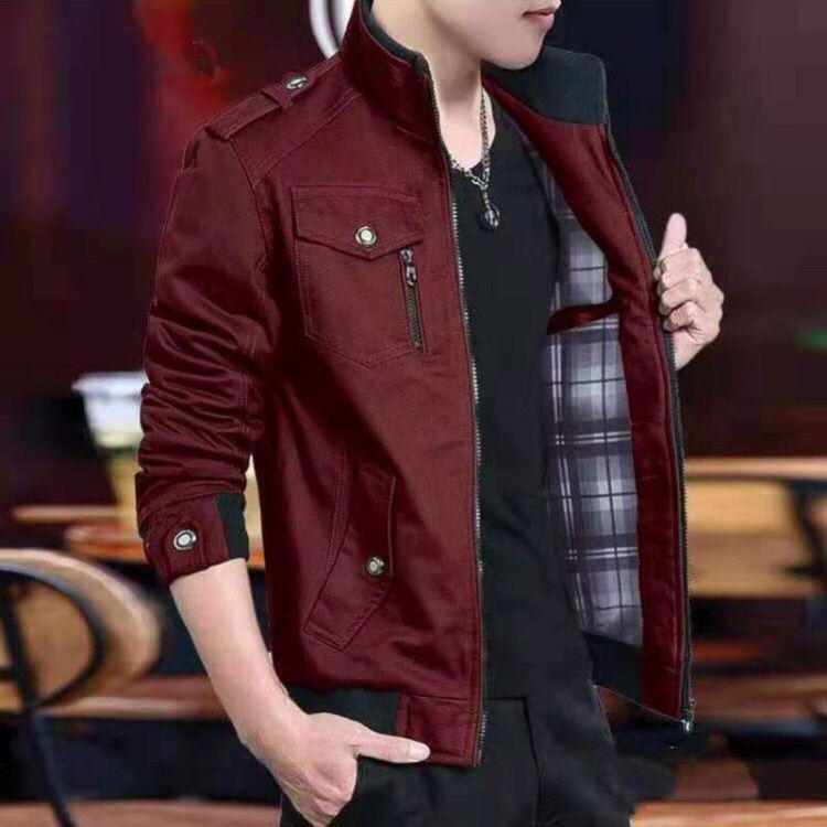 Men's Casual Jackets Fashion Male Solid Autumn Coats Slim Fit Cotton Military Jacket Men Outwears