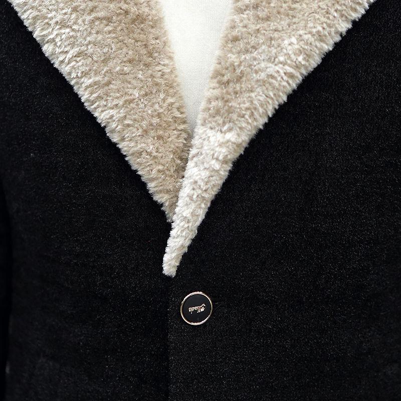 Men's Plus Velvet Thick Coat Autumn and Winter Long Woolen Coat Korean Style Trend Men's Youth Jacket