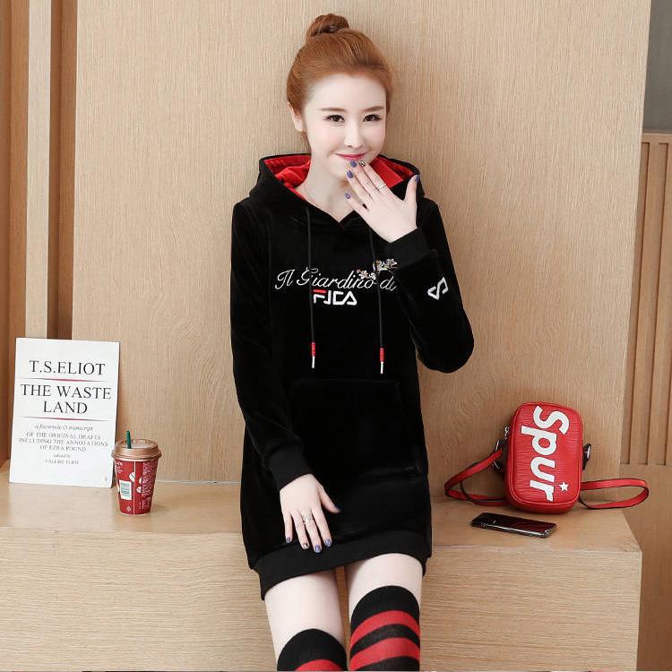 Woman's Loose Sweatshirt Long sleeve Hooded clothes Wild Large size Casual coat keep warm Winter