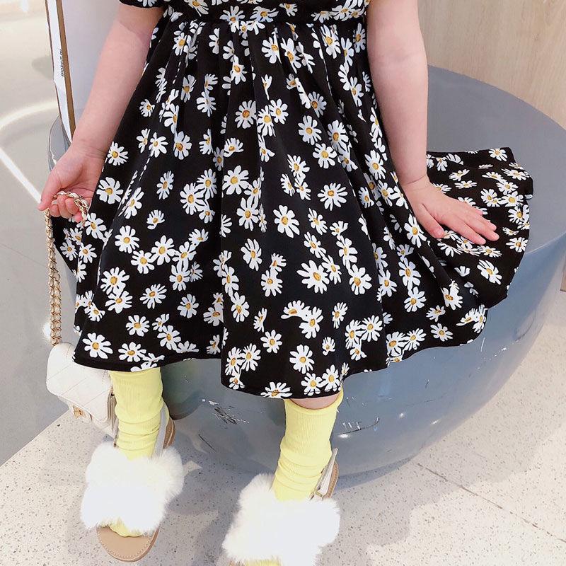 Children Dress Spring Summer Clothing Baby Girls Clothing Printing Girl's Dress Princess Skirt Chrysanthemum Broken Flower Dress