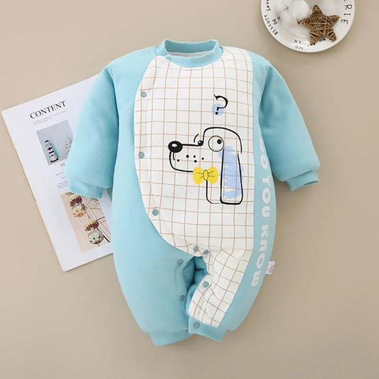 Baby Warm Cotton Clothes Fall and Winter Outing Jumpsuits for Boys and Girls Baby Padded Cotton-padded Clothes Newborn Baby Cotton Padded Clothes