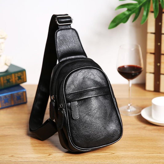 Chest Bag Men's Black Waterproof Anti-theft Messenger Bag Outdoor Sports Travel Shoulder Bag