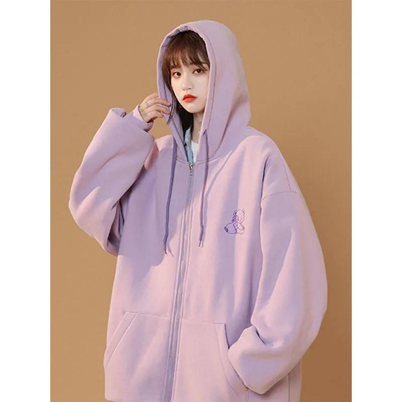 Women's Hooded Sweater Jacket Spring and Autumn Lazy Style BF Sweater Cardigan Ladies Casual Loose Baseball Uniform Ins Student Coat