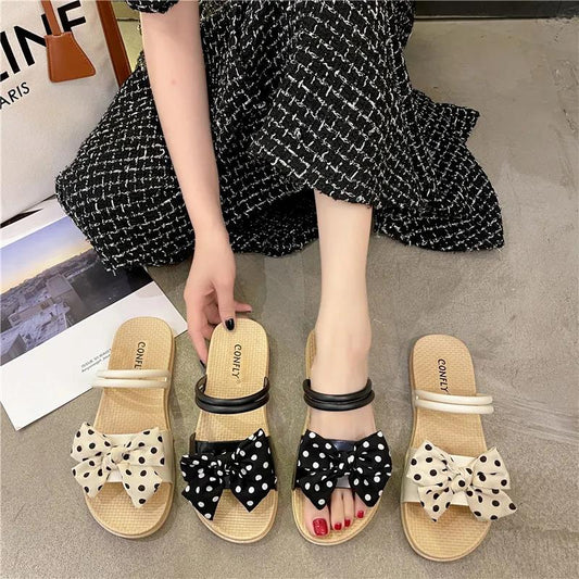 Summer Women's Sandals Bow All-match Beach Women's Flat Sandals