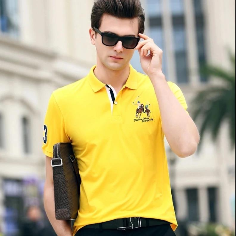 Men's Short-sleeved Lapel Shirt Dad Pure Cotton Short-sleeved Spring and Summer Loose Large Size Young and Middle-aged High-end T-shirt Men