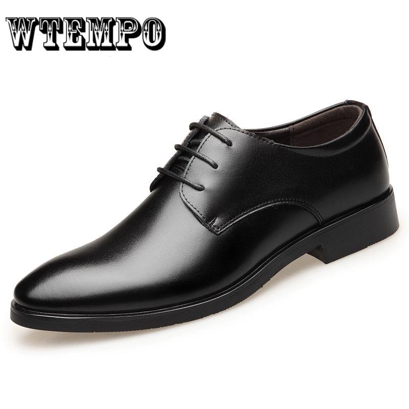 Men's British Style Casual Leather Shoes Man Flat Oxford Dress Shoes Wedding Pointed Toe Shoes
