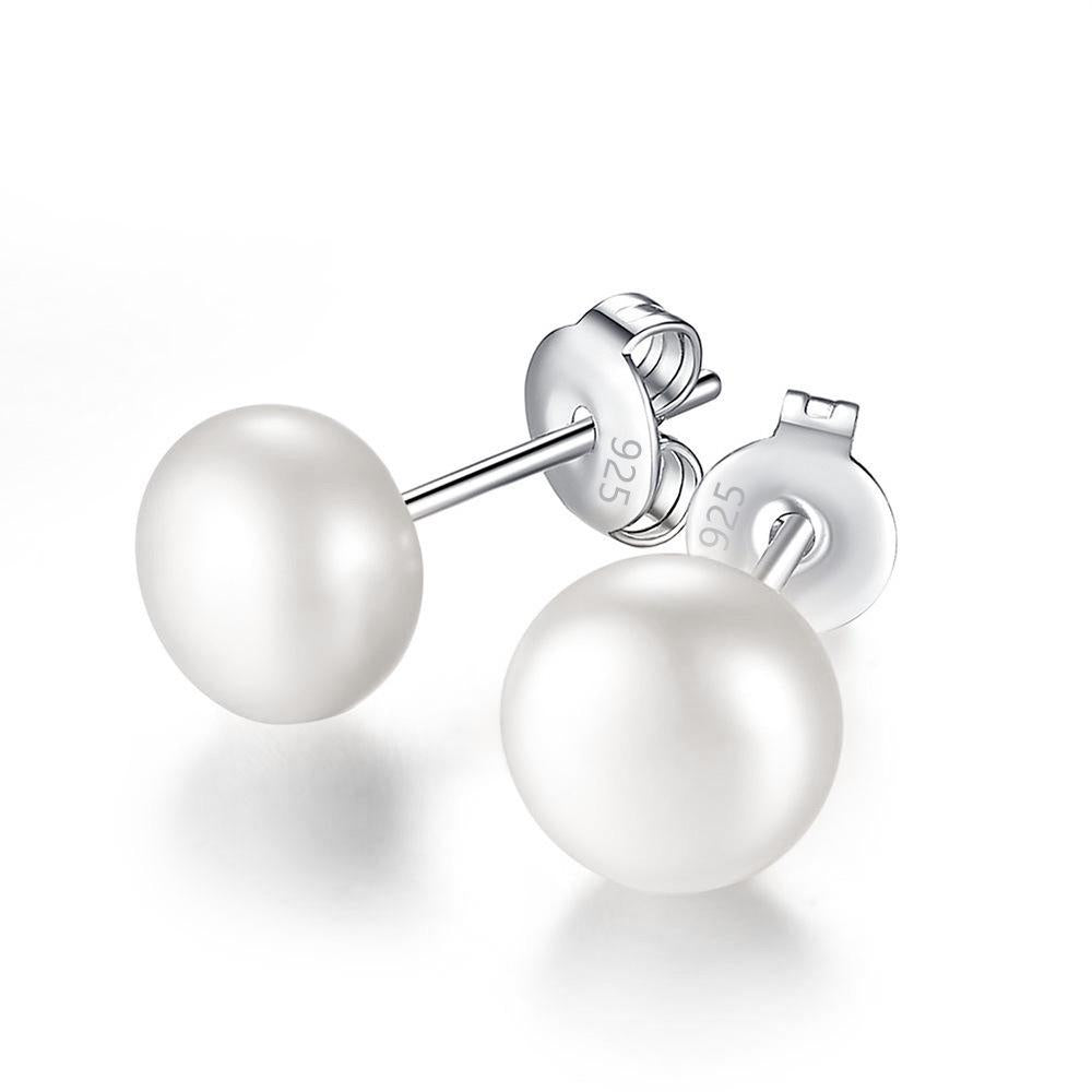 Water Pearl Stud Earrings Fashion Earrings Pearl silver jewelry Simple round beaded studs Fashion Korean Earrings