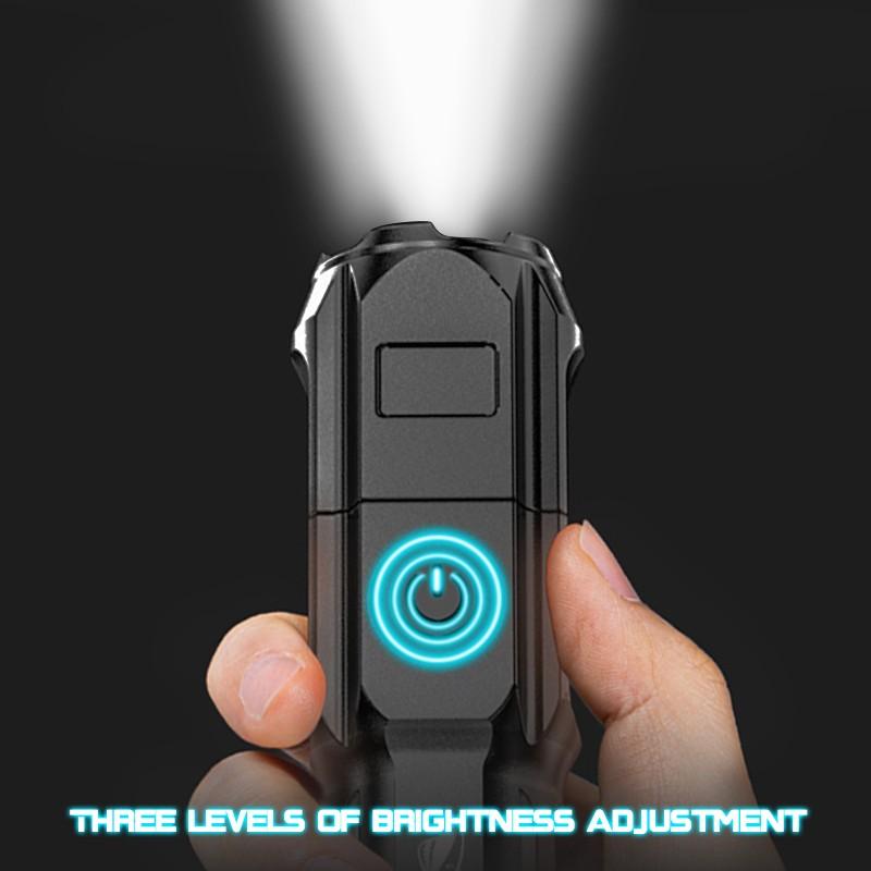 Super Bright 2000mAh ABS Strong Light Focusing Led Flashlight Outdoor Portable Home Built-in Battery Rechargeable Torch
