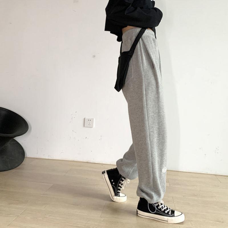 Gray Sweatpants Women's Loose-fitting Feet Korean Style High Waist Drape Tight Legs Wide-leg Straight-leg Pants Casual Pants