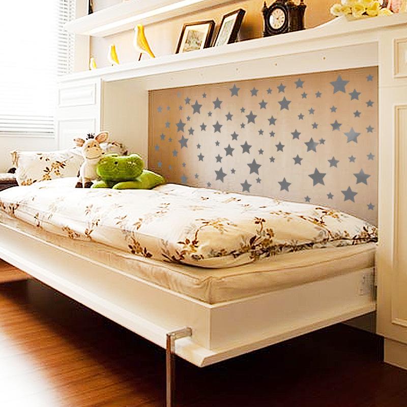 Bronze Silver Stars Bedroom Children's Room Star Decoration Glass Cabinet Free Wall Sticker
