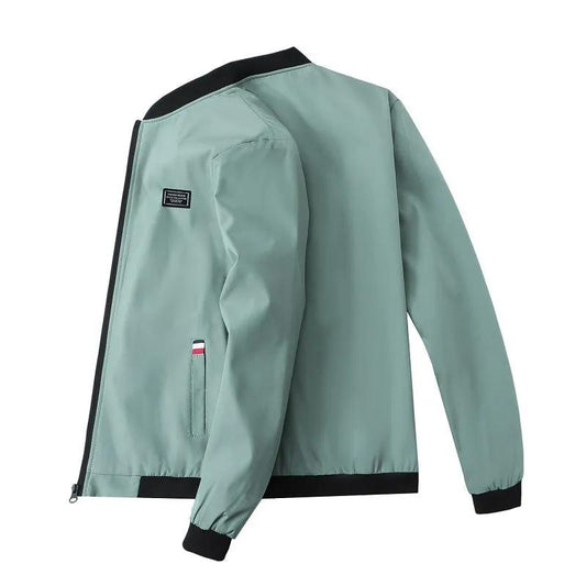 Spring and Autumn Jacket for Men All Match Slim Baseball Jacket Casual Stand Collar Zipper Thin Jacket Outdoor Sports Jacket