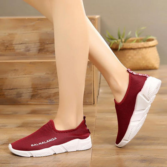 Spring Autumn Fashion Ladies One-step Korean Version All-match Breathable Non-slip Flat Soft Sole Sports Casual Shoes