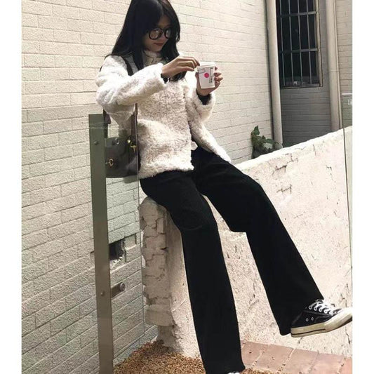 Autumn and Winter Trousers Women's Loose and Thin Fashion Trend Wild Plus Velvet Harlan Leisure Sports Trousers