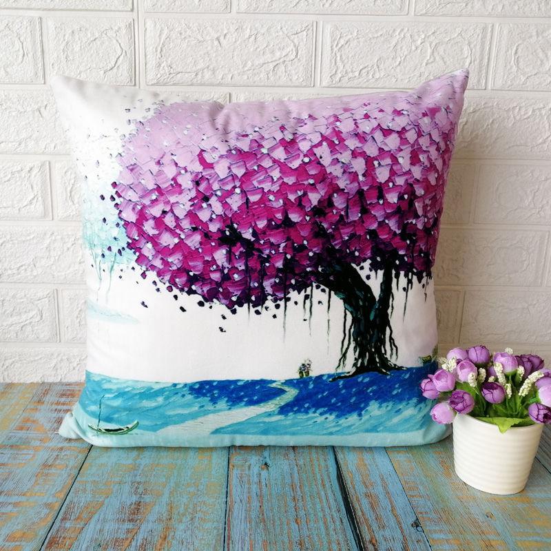Washable Cushion Covers 3D Printed Painted Pillowcase Decorative Christmas Cushion Cover for Sofa Case Pillows