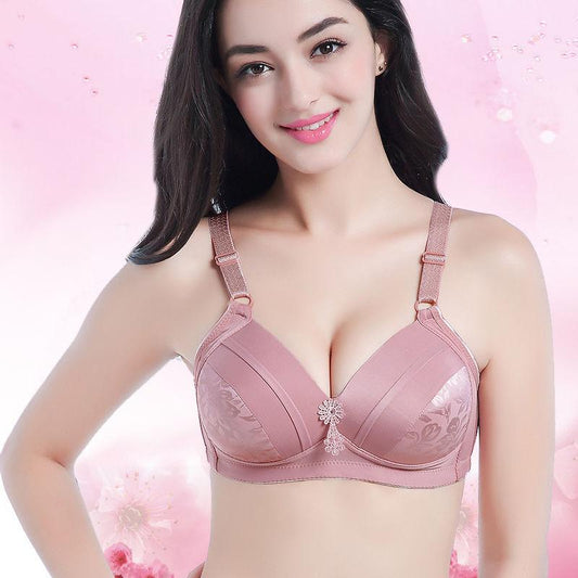 Large Size Women's Underwear Thin Section No Steel Ring Bra Light and Thin Breathable Gathers Breasts and Prevents Sagging