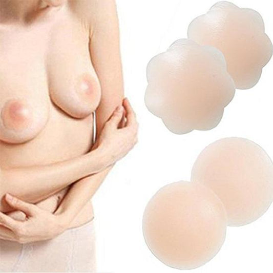 6 Pairs Self-adhesive Silicone Breast Nipple Covering Breast Covering Invisible Bra Natural Color One Size Nipple Sticker Underwear