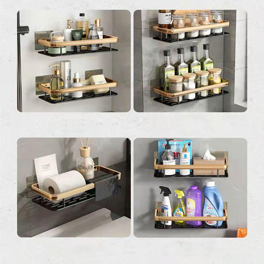 Bathroom Shelves Perforated-Free Toilet Storage Shelf Toiletries Wall Mount Storage Rack Kitchen Organizer Cosmetic Cabinet Storage Rack