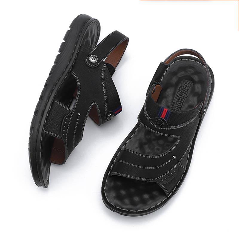 Fashion Men's Sandals Casual Shoes Male Leather Summer Breathable Beach Sandals Sandals for Men