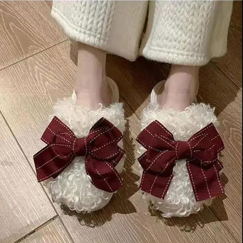 Women's Fashion Slippers Bowknot Design Slippers Lightweight Casual Flat Shoes Soft Soled Shoes