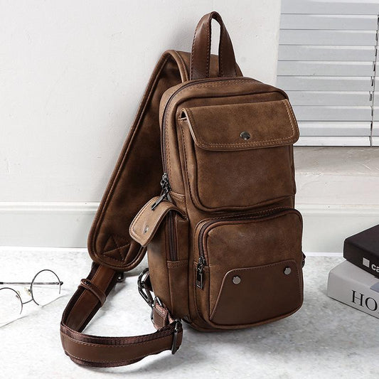 Chest Bag Men's Large-capacity Multi-layer Pocket Outdoor Riding Sports Shoulder Messenger Bag