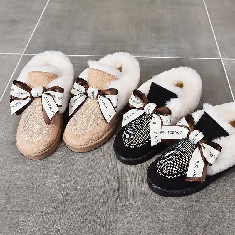 Snow Boots Double Ball Fashion Thickening Plus Velvet Warm Anti-skiing Boots Cotton Shoes