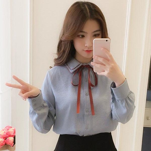 Spring and Autumn Long Sleeve Lapel Base Shirt Button Cardigan Workplace Shirt