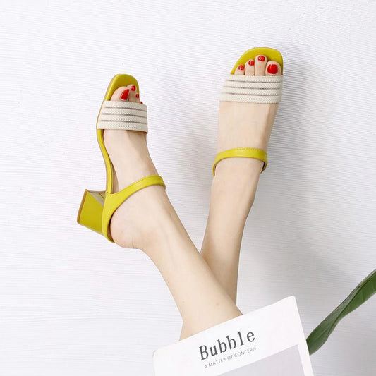 Ladies Sandals Wear Foreign Style Slippers Summer Fashion All-match Wedge Elegant Sandals