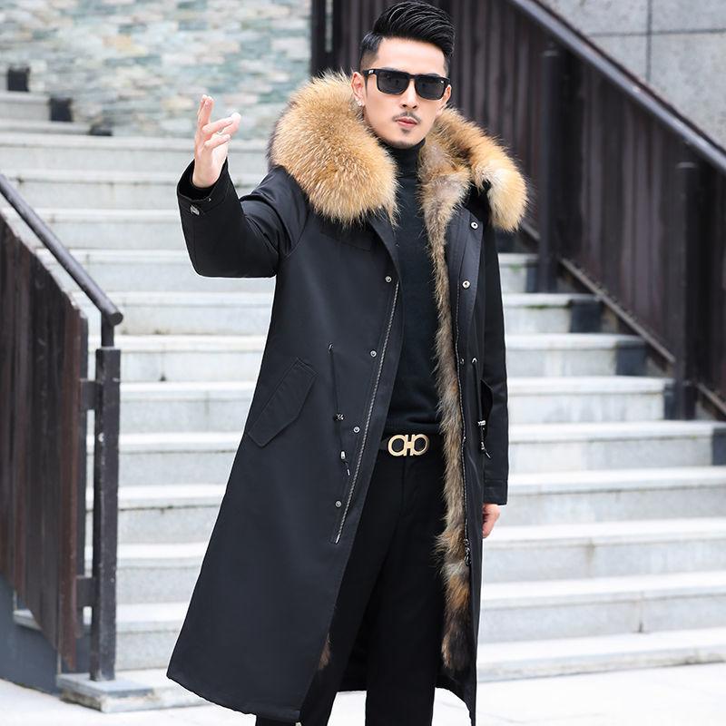 Winter Long Detachable Liner Parka Clothing Men's Faux Fur Thickened Warm Fur Coat