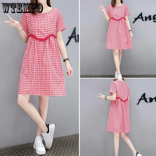 Dress Female Summer Dresses Long Casual Loose High Waist Doll A Word Clthing