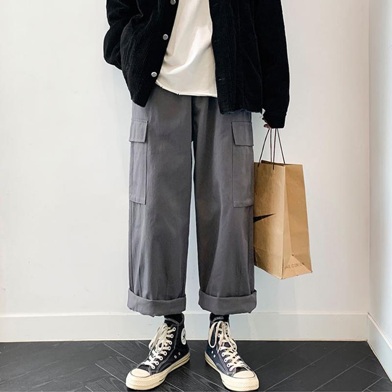 Spring and Summer Army Green Overalls Men's Tide Brand Loose Straight Casual Pants Wild Trend Wide-leg Pants Men