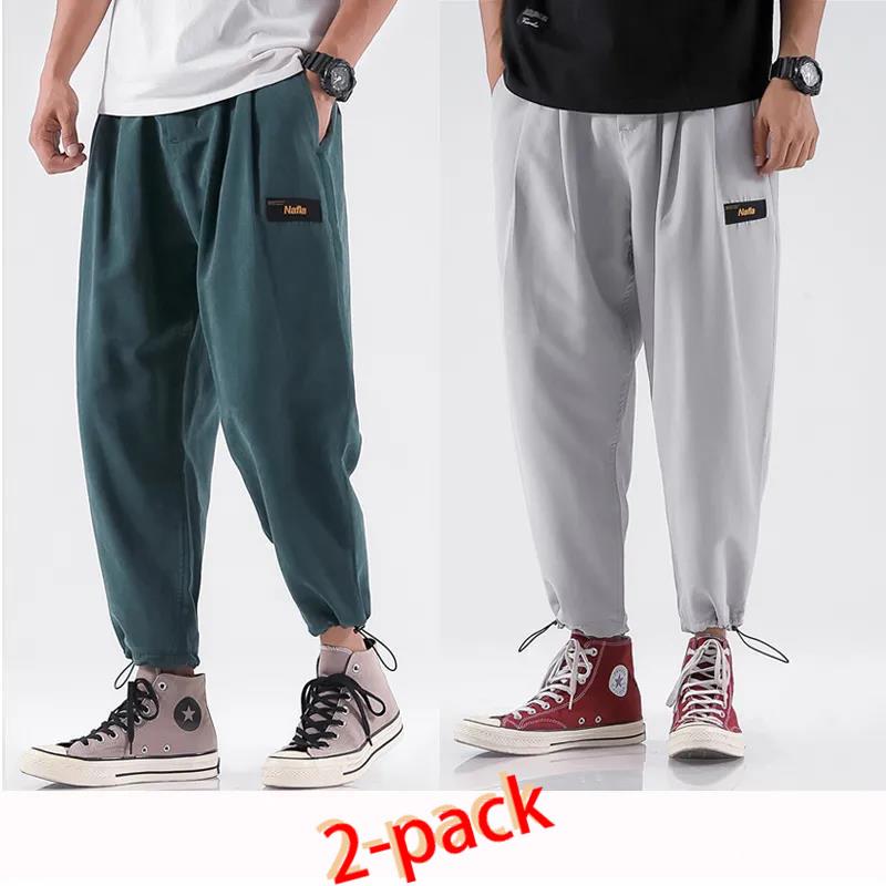 Men's Summer Tied Harem Pants Loose Student Sports Pants 9 Points Pants