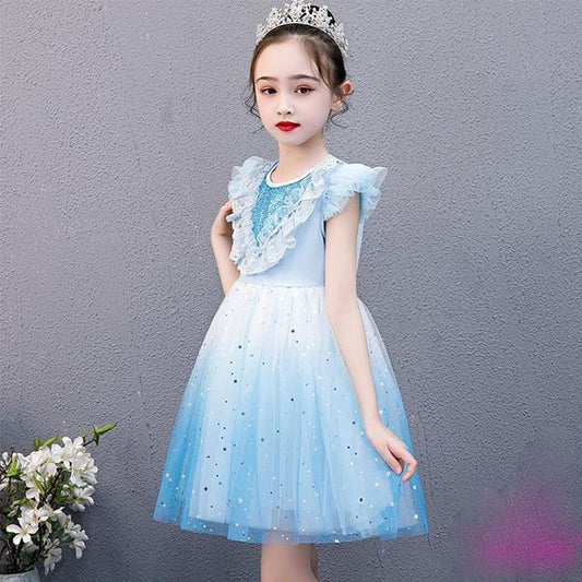 Gown Girl Party Dress Short Girl Princess Dress Puffy Girl Gradient Sequins Mesh Skirt Christmas Party Dress Tulle Girl Pageant Dresses