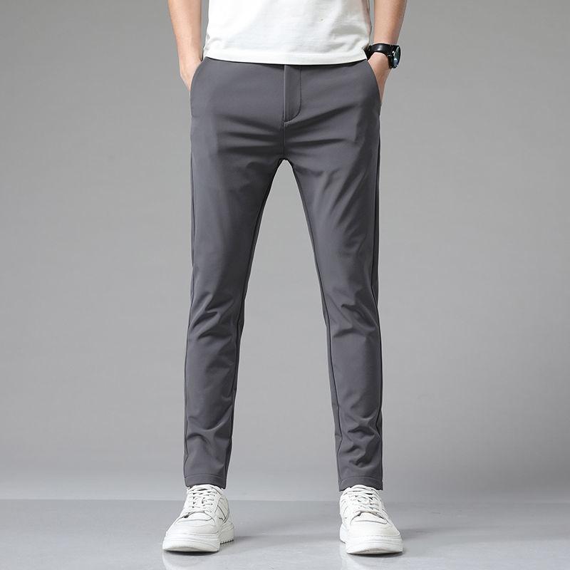 Summer Trousers Men's Self-cultivation Straight-leg Casual Pants Fall Feeling Stretch Suit Pants Work Business Suit