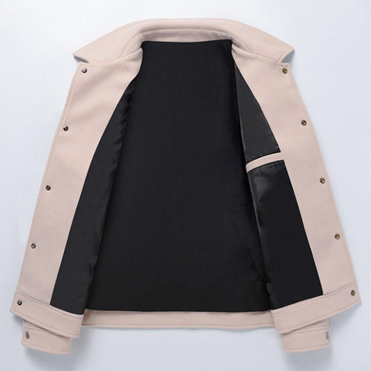 Business Woolen Jacket Young Men's High-end Self-cultivation Wild Solid Color Jacket Trend