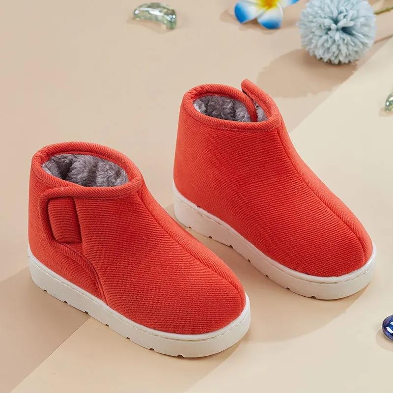 Children's Cotton Slippers Winter Plus Velvet Thickening Children's Indoor Home Non-slip Warm Shoes
