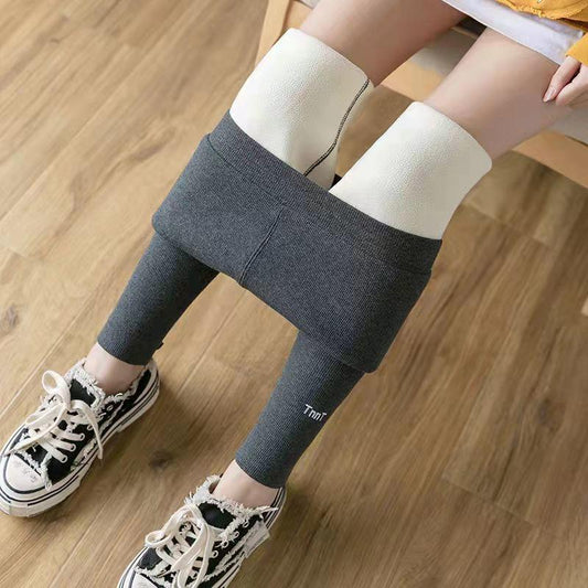 Plus Velvet Black Leggings Women's Outer Wear Autumn and Winter Thick Trousers Plus Size Winter Warm Pants