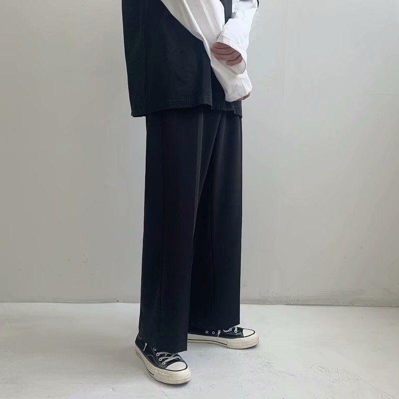 Loose Fall Trousers Spring Wide-leg Straight Cropped Casual Trousers