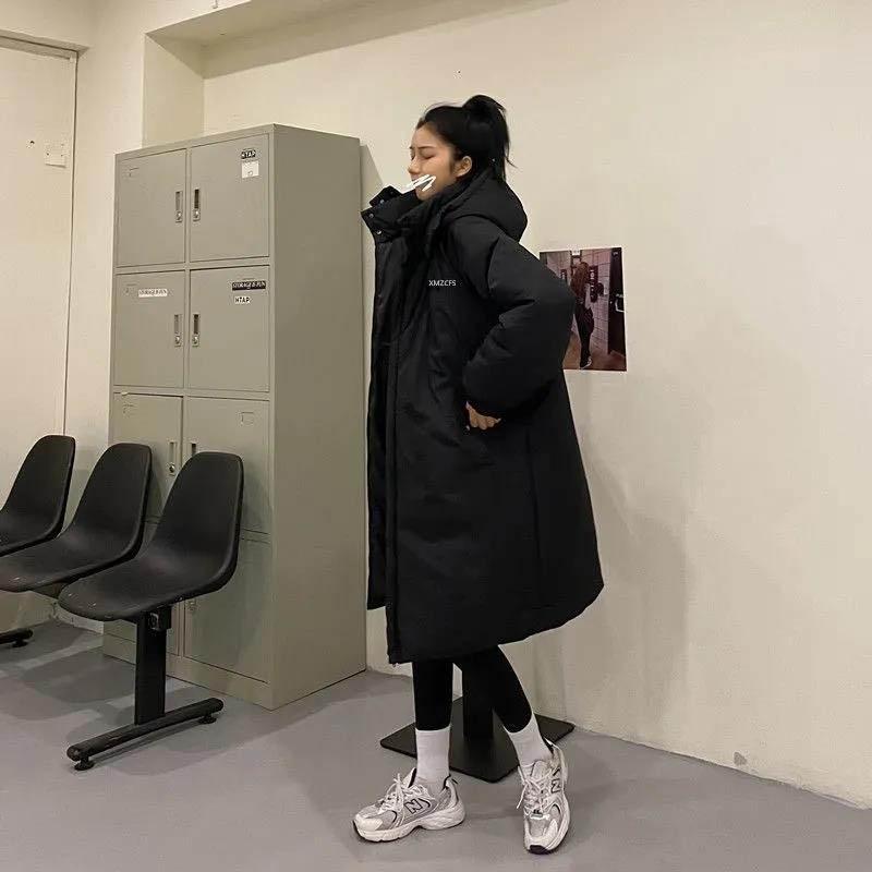Winter Down Padded Jacket Women's Mid-length Coat Student Cotton-padded Jacket Loose Pie Overcoming