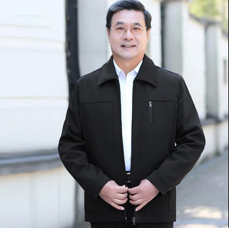 Middle-aged and Elderly Men's Jacket Dad Wear Spring and Autumn Thin Jackets for The Elderly Middle-aged Lapel Men's Clothing