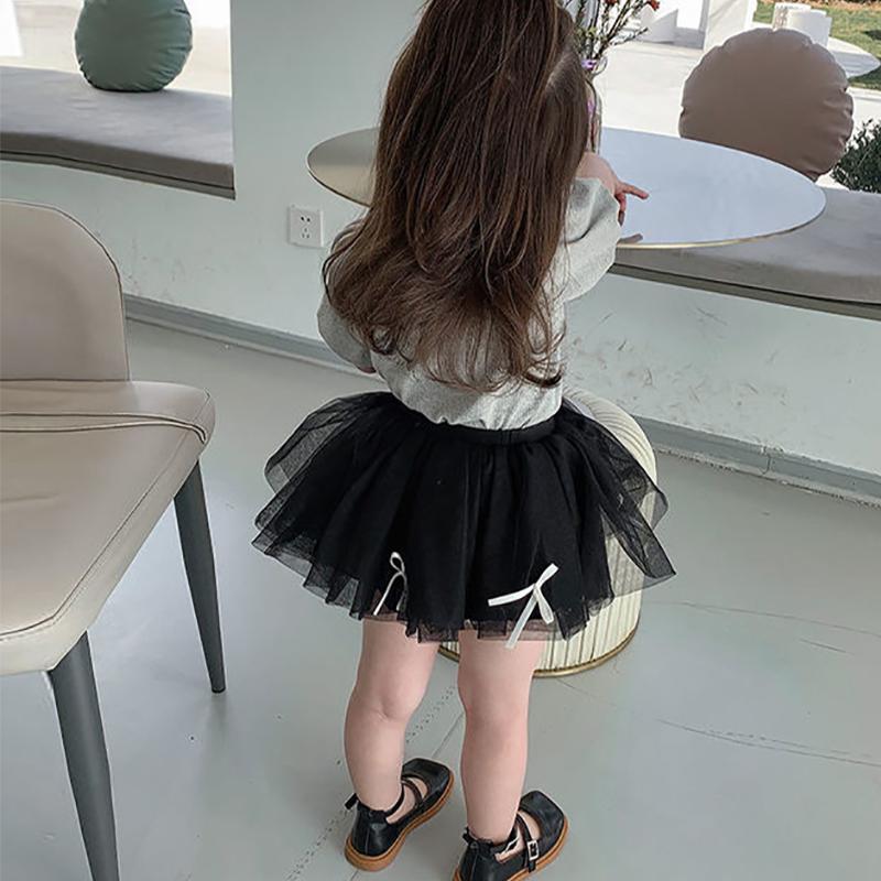 Girls' Summer Bowknot Short-sleeved Tops Korean Children's Cotton T-shirts Middle and Small Children's Western Style Bottoming Shirt