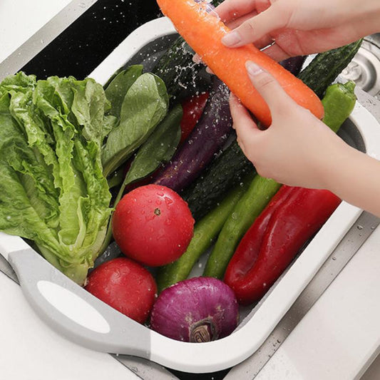 Folding Cutting Board Multifunctional Draining Cutting Board Chopping Board Wash Basin Outdoor Vegetable Pot Anti-mold