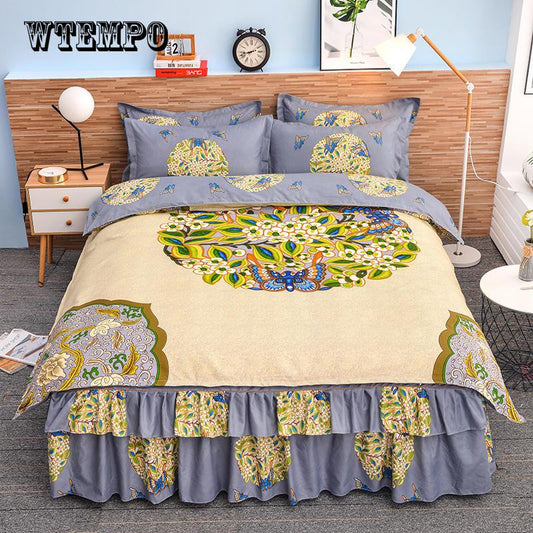 Cotton Single Double Bed Skirt Mattress Cover Petticoat Twin Full Queen Bed Skirts Bedspread